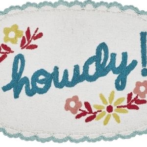 The Pioneer Woman Floral Howdy Typography Arctic White Cotton Oval 1 Piece Bath